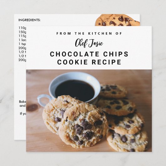カスタムフォトデザインCookieレシピカード (正面/裏面)