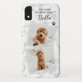 カスタムフォトドッグキャットペットカワイト引用文マーブル写真 Case-Mate iPhoneケース (裏面)