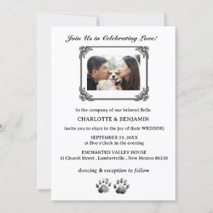 カスタムフォトドッグテーマ結婚ズ 招待状