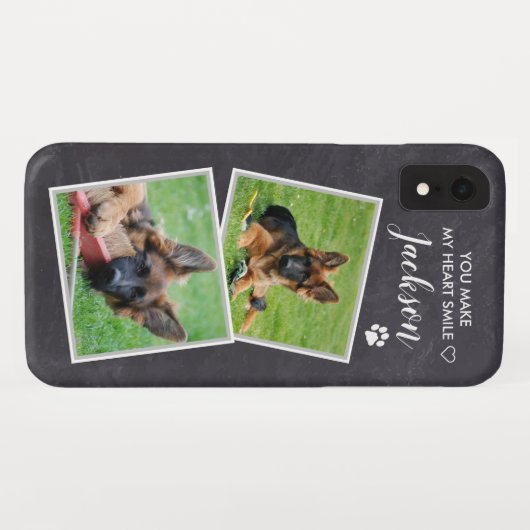 カスタムフォトドッグペット猫コラージュカット引用文写真 Case-Mate iPhoneケース (裏面(横))