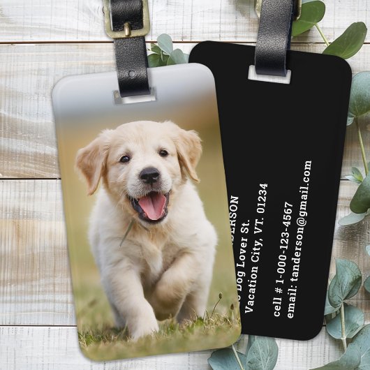 カスタムフォトドッグ愛犬ペットパピーパーソナライズされた ラゲッジタグ