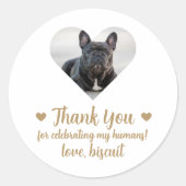 カスタムフォトドッグ結婚式の引き出物シール ラウンドシール (正面)