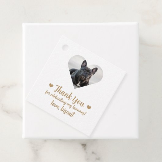 カスタムフォトドッグ結婚式の引き出物ラベル フェイバータグ (インサイチュ)