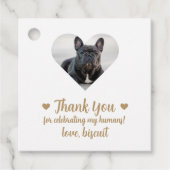 カスタムフォトドッグ結婚式の引き出物ラベル フェイバータグ (正面)