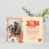 カスタムフォトドラゴン新中国の年ホリデーカード シーズンカード (スタンド正面)