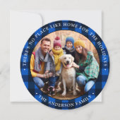 カスタムフォトニューホームブループレイドホリデームービング 案内状 (正面)