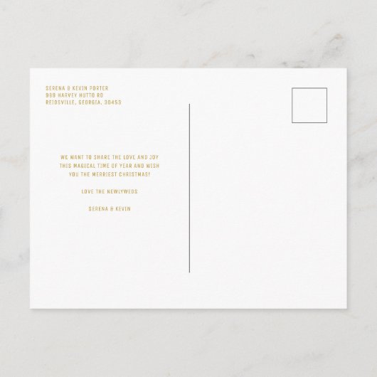 カスタムフォトニューライズ初めてのクリスマス ポストカード (裏面)