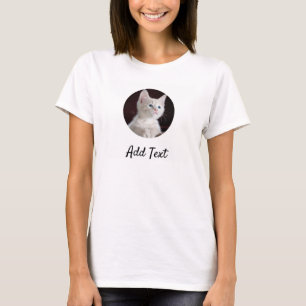 カスタムフォトネーム文字パーソナライズされたペット猫のお母さん Tシャツ