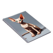 カスタムフォトノートブック |かわいい小妖精や小人スフィンクス猫 ノートブック (右側)