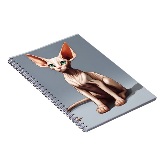 カスタムフォトノートブック |かわいい小妖精や小人スフィンクス猫 ノートブック (右側)