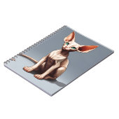 カスタムフォトノートブック |かわいい小妖精や小人スフィンクス猫 ノートブック (左側)