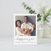 カスタムフォトハッピーニューイヤーGray Script シーズンポストカード (スタンド正面)