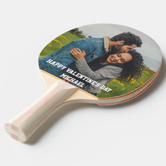 カスタムフォトハッピーバレンタインデー愛してる  卓球ラケット (正面アングル)