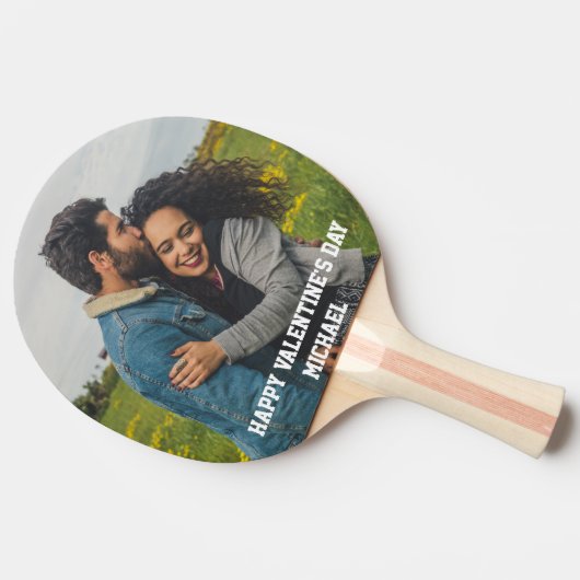 カスタムフォトハッピーバレンタインデー愛してる  卓球ラケット (横)