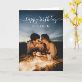 カスタムフォトハッピーバースデーカード カード (黄色い花)