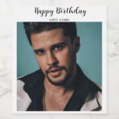 カスタムフォトハッピーバースデーギフト/アニバーサリー ワインラベル (シングルラベル)