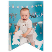 カスタムフォトハッピーバースデーバナー バンティングフラッグ (第1の旗)