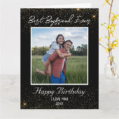 カスタムフォトハッピーバースデー最高のボイフレンエバー カード (黄色い花)