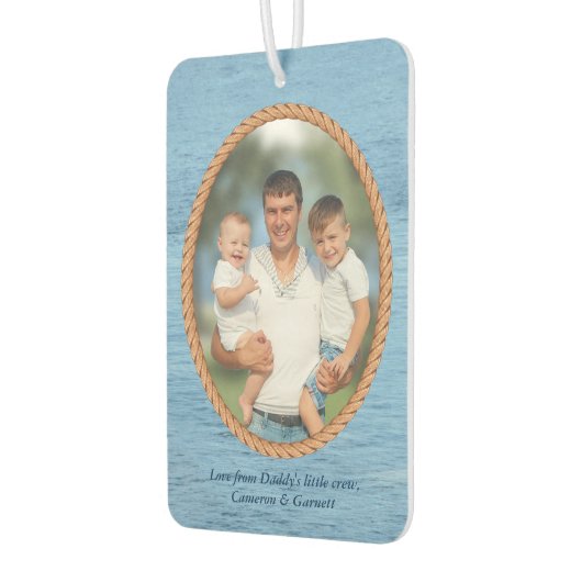 カスタムフォトハッピーファーザーズパパ カーエアーフレッシュナー (左)