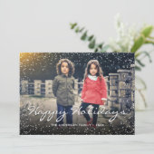 カスタムフォトハッピーホリデーズクリスマススノーフレーク シーズンカード (スタンド正面)