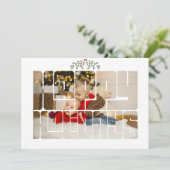 カスタムフォトハッピーホリデータイポグラフィクリスマスカード シーズンカード (スタンド正面)