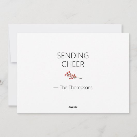 カスタムフォトハッピーホリデータイポグラフィクリスマスカード シーズンカード (裏面)