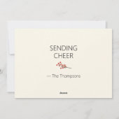 カスタムフォトハッピーホリデー文字ブラッククリスマス シーズンカード (裏面)