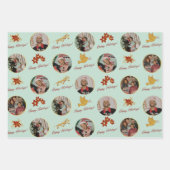 カスタムフォトハッピーホリデー ラッピングペーパーシート (正面)