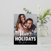 カスタムフォトハッピーホリデー 箔シーズンポストカード (立ち正面)