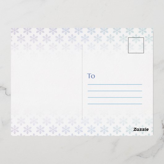 カスタムフォトハッピーホリデー 箔シーズンポストカード (裏面)