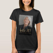 カスタムフォトハロー70歳誕生日パーティー Tシャツ (正面)