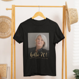 カスタムフォトハロー70歳誕生日パーティー Tシャツ