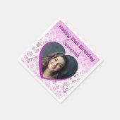 カスタムフォトハートアートバースデーパーティーテンプレート スタンダードカクテルナプキン (角)