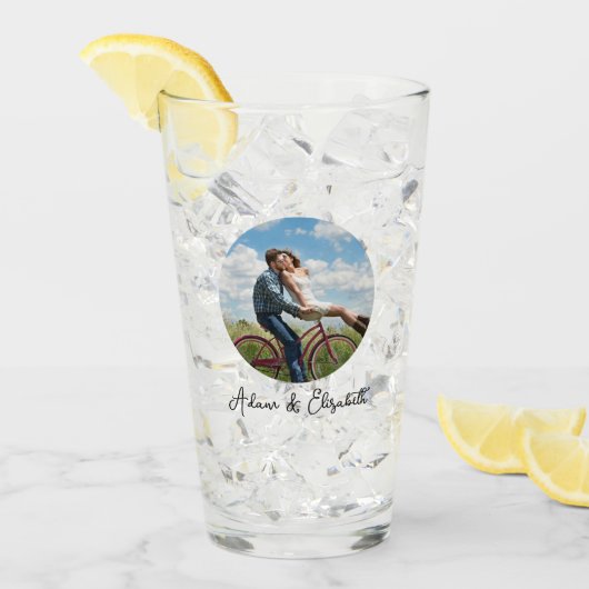 カスタムフォトバレンタイン夫婦贈与愛モダン タンブラーグラス (アイス正面)