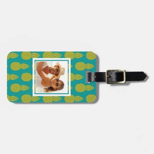 カスタムフォトパイナップルトロピカルフルーツ ラゲッジタグ (正面横)