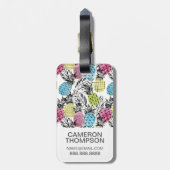 カスタムフォトパイナップルパグランジームズ ラゲッジタグ (裏面縦)