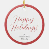 カスタムフォトパインスポリグエバーグリーンリース セラミックオーナメント (裏面)