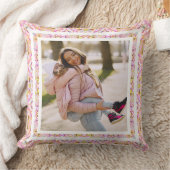 カスタムフォトパステルピンクハッピーグリーンマザーズデイ クッション (ブランケット)