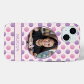 カスタムフォトパステルピンク&パープル水玉模様 Case-Mate iPhoneケース (裏面 (横))