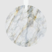 カスタムフォトパステルブルーグレーマーブルパターン オーナメント (裏面)