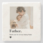 カスタムフォトパパストーンコースター | 父の日贈り物 ストーンコースター (正面)