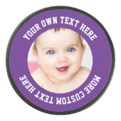 カスタムフォトパパーソナライズされたープル アイスホッケーパック (正面)