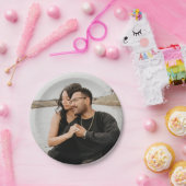 カスタムフォトパーソナライズされたカップル写真 ペーパープレート (パーティー)