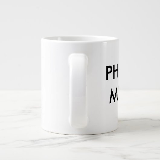 カスタムフォトパーソナライズされたジャイアントマ空白のグ ジャンボコーヒーマグカップ (裏面)