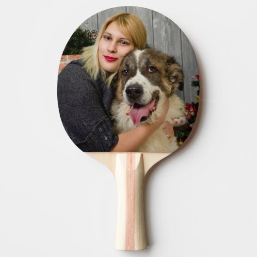 カスタムフォトパーソナライズされたダブル写真 卓球ラケット (正面)