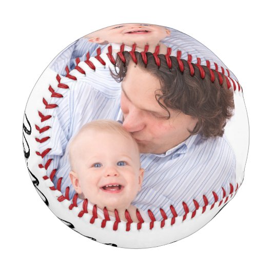 カスタムフォトパーソナライズされたファーズデイギフト 野球ボール (正面左)
