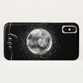 カスタムフォトパーソナライズされたブラック Case-Mate iPhoneケース (裏面(横))