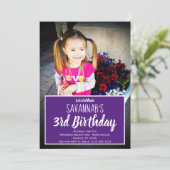 カスタムフォトパーソナライズされた誕生日パーティーの招待 招待状 (スタンド正面)