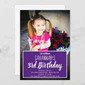 カスタムフォトパーソナライズされた誕生日パーティーの招待 招待状 (正面/裏面)