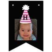 カスタムフォトパーティーハットガールズ誕生日 バンティングフラッグ (第2の旗)